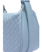 Fiorenza celeste leren draagtas - 15x29,5x9 cm