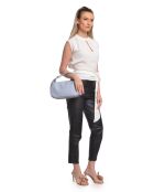 Fiorenza celeste leren draagtas - 15x29,5x9 cm