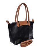 Juliette Schultertasche aus schwarzem Leder - 25x36x10,5 cm