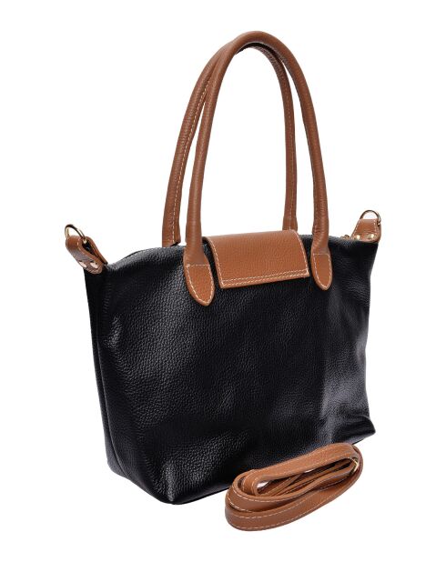 Bandolera Juliette de piel negra - 25x36x10,5 cm