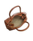 Bolso Lila de piel coñac - 17,5x26x13 cm