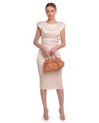 Bolso Lila de piel coñac - 17,5x26x13 cm