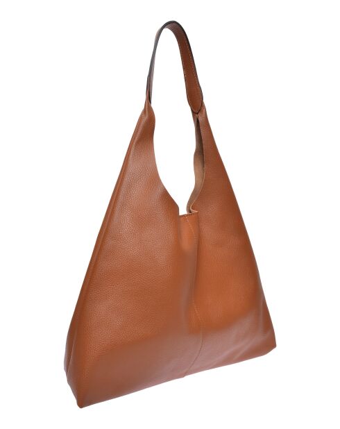 Borsa hobo Vanessa in pelle cognac - 33x43x10 cm