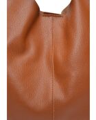Borsa hobo Vanessa in pelle cognac - 33x43x10 cm