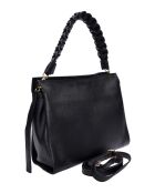 Iris schwarze Schultertasche aus Leder - 26x30x10 cm