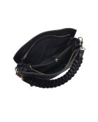 Iris schwarze Schultertasche aus Leder - 26x30x10 cm