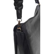 Iris schwarze Schultertasche aus Leder - 26x30x10 cm