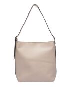 Sac bandoulière en cuir Eva beige - 34x28x12.5 cm