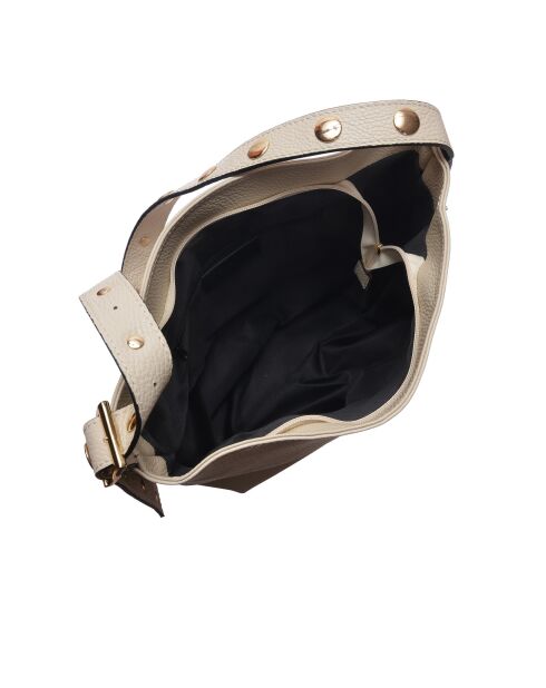 Sac bandoulière en cuir Eva beige - 34x28x12.5 cm