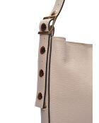 Sac bandoulière en cuir Eva beige - 34x28x12.5 cm