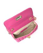 Bandolera Francesca de piel fucsia - 12x20x5 cm