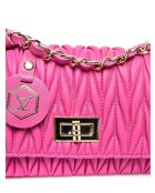 Bandolera Francesca de piel fucsia - 12x20x5 cm