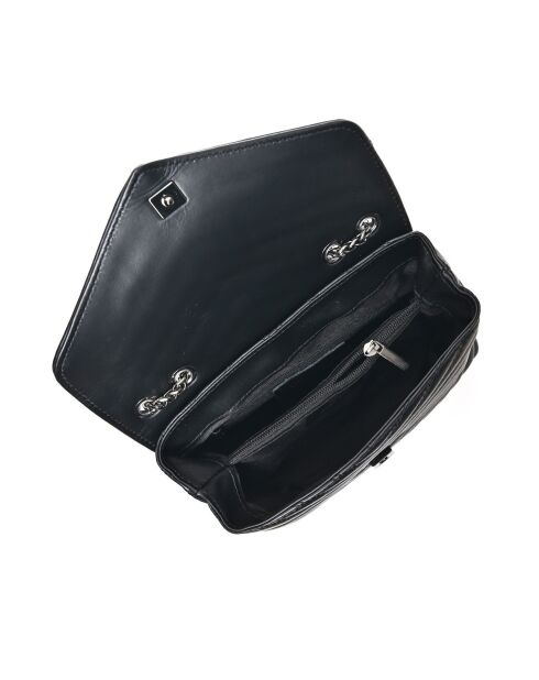 Bandolera Talia de piel negra - 16x21x8 cm