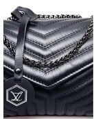 Bandolera Talia de piel negra - 16x21x8 cm