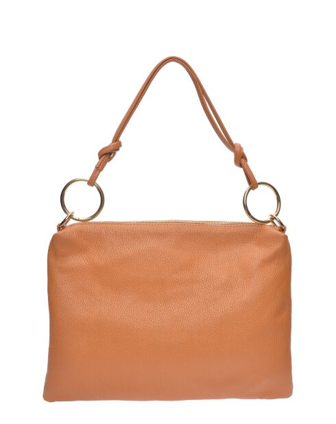 Sac bandoulière en cuir Margaux cognac - 25.5x35cm