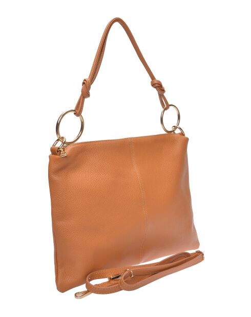 Sac bandoulière en cuir Margaux cognac - 25.5x35cm