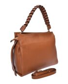 Sac bandoulière en cuir Nina cognac - 26x30x10 cm