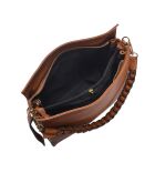 Sac bandoulière en cuir Nina cognac - 26x30x10 cm