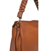 Sac bandoulière en cuir Nina cognac - 26x30x10 cm