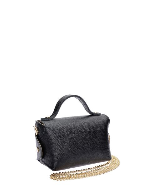 Bandolera de piel Madeleine negra - 13x19x9 cm