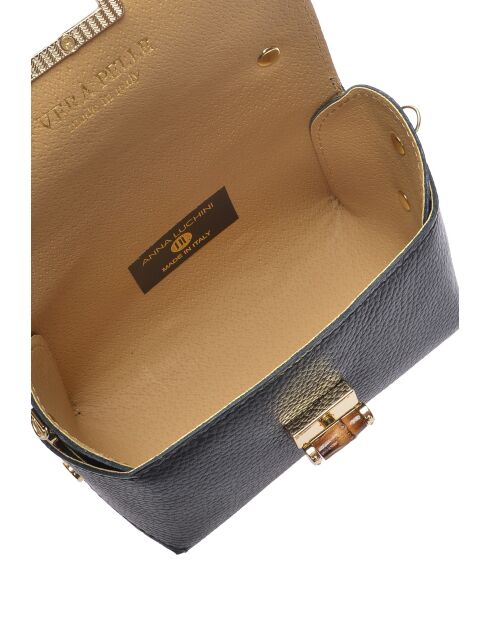 Bandolera de piel Madeleine negra - 13x19x9 cm