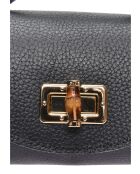 Bandolera de piel Madeleine negra - 13x19x9 cm