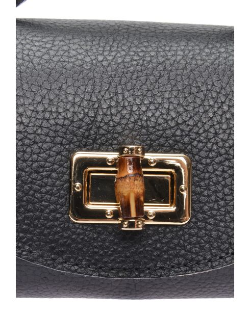 Bandolera de piel Madeleine negra - 13x19x9 cm