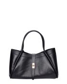 Bandolera Adriana de piel negra - 23x37,5x14 cm