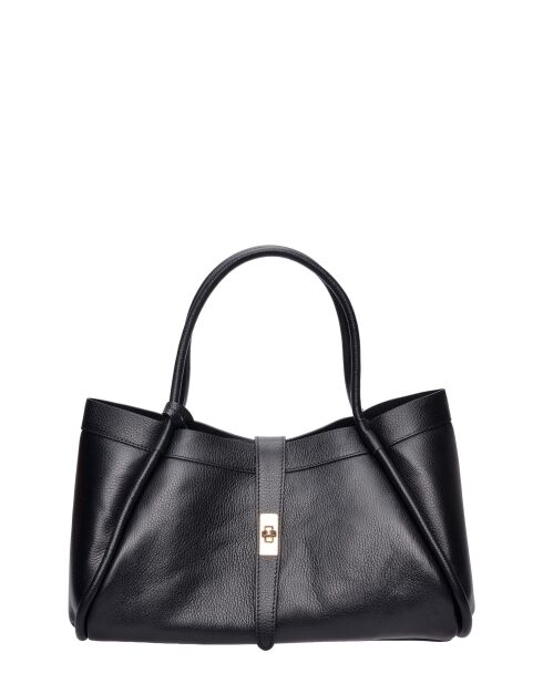 Bandolera Adriana de piel negra - 23x37,5x14 cm