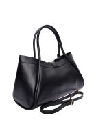 Bandolera Adriana de piel negra - 23x37,5x14 cm