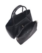 Bandolera Adriana de piel negra - 23x37,5x14 cm