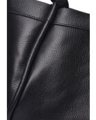 Bandolera Adriana de piel negra - 23x37,5x14 cm