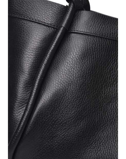 Bandolera Adriana de piel negra - 23x37,5x14 cm