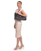 Bandolera Adriana de piel negra - 23x37,5x14 cm