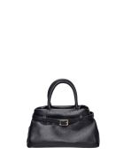 Bolso Ella de piel negra - 17,5x26x13 cm