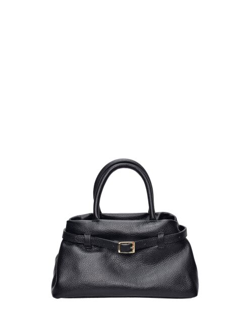 Bolso Ella de piel negra - 17,5x26x13 cm