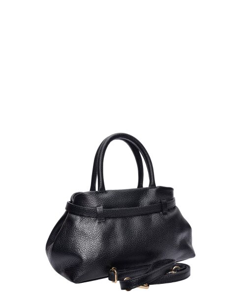 Bolso Ella de piel negra - 17,5x26x13 cm