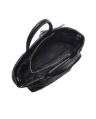 Bolso Ella de piel negra - 17,5x26x13 cm
