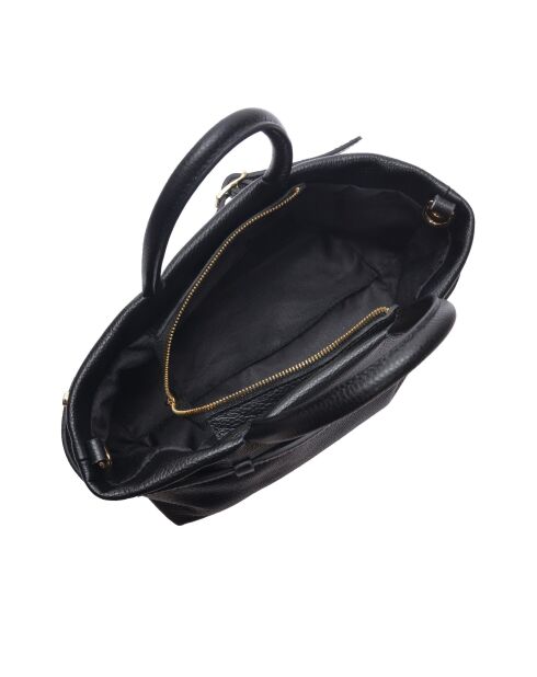 Bolso Ella de piel negra - 17,5x26x13 cm