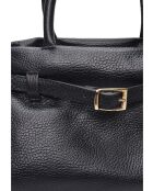 Bolso Ella de piel negra - 17,5x26x13 cm