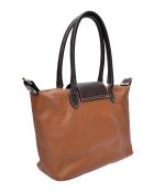 Bandolera Elisa de piel coñac - 25x36x10,5 cm