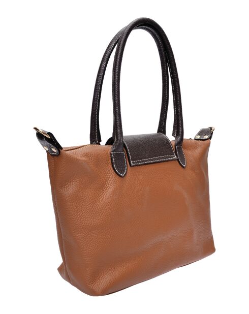 Bandolera Elisa de piel coñac - 25x36x10,5 cm