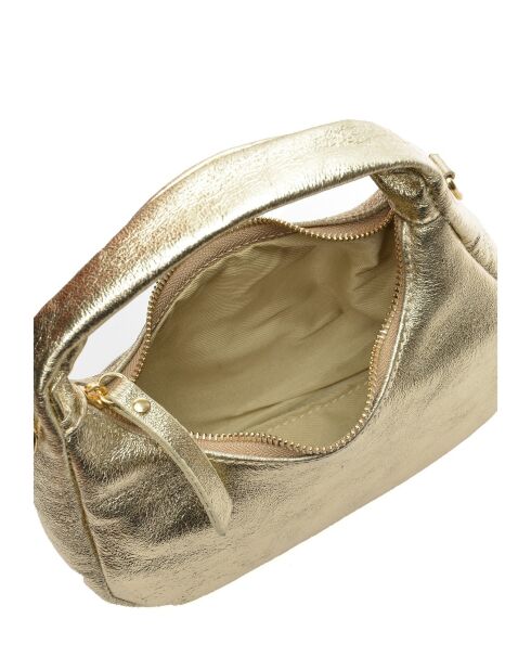 Borsa a tracolla Hobo in pelle Clarisse dorata - 10x20,5x6 cm
