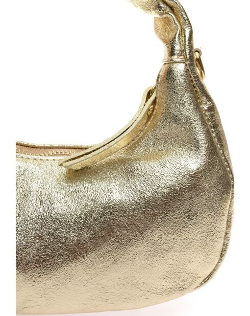 Borsa a tracolla Hobo in pelle Clarisse dorata - 10x20,5x6 cm