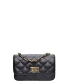 Bandolera de piel Camélia negra - 12x19,5x5 cm