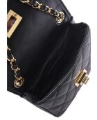 Bandolera de piel Camélia negra - 12x19,5x5 cm