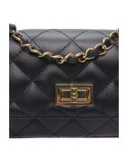 Bandolera de piel Camélia negra - 12x19,5x5 cm