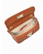 Bandolera Mariella de piel coñac - 12x20x5 cm