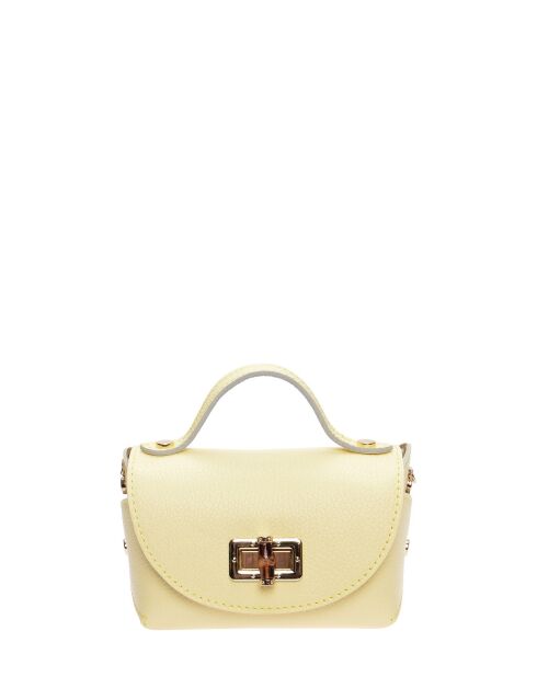 Borsa a tracolla Emilia in pelle gialla - 13x19x9 cm