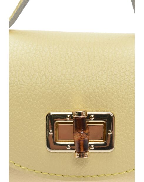 Borsa a tracolla Emilia in pelle gialla - 13x19x9 cm